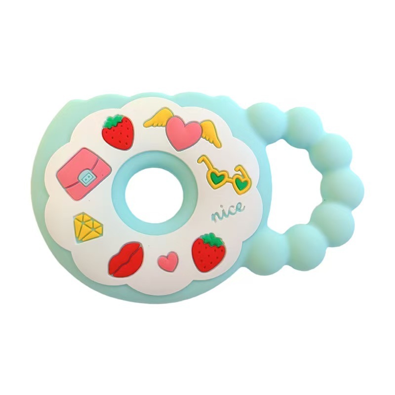 Newborns Silicone Teething Ring Donuts,Newborns Silicone Teething Ring Donuts, Baby Teether Cute Soothing Molar Chewing Gum Silly Chew Toy