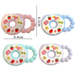 Newborns Silicone Teething Ring Donuts,Newborns Silicone Teething Ring Donuts, Baby Teether Cute Soothing Molar Chewing Gum Silly Chew Toy