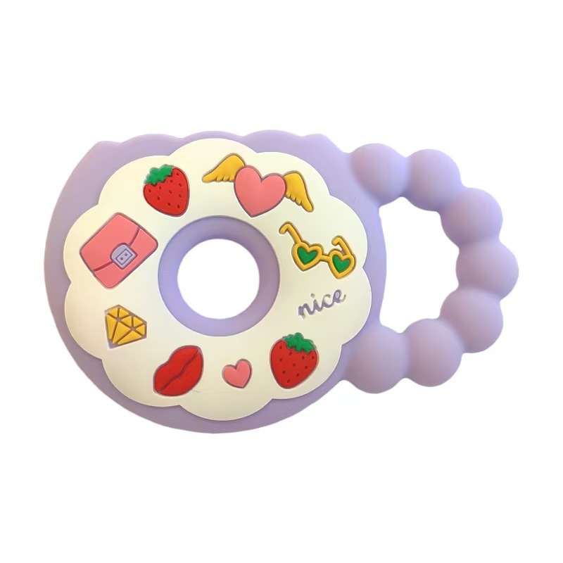 Newborns Silicone Teething Ring Donuts,Newborns Silicone Teething Ring Donuts, Baby Teether Cute Soothing Molar Chewing Gum Silly Chew Toy
