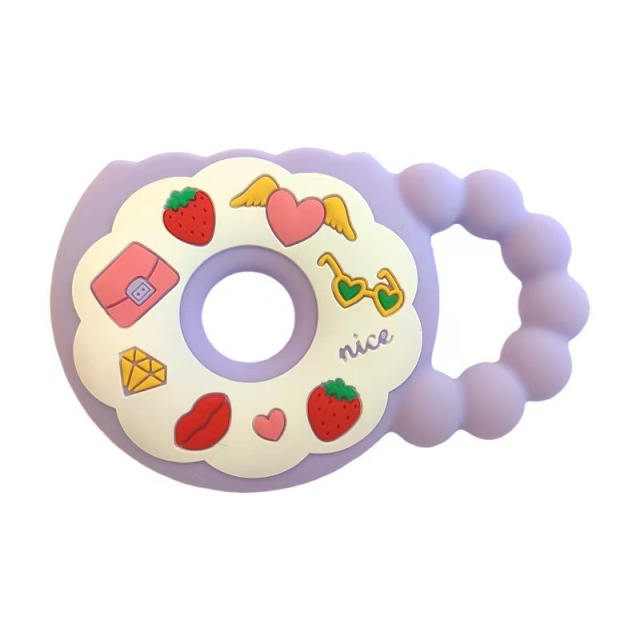 Newborns Silicone Teething Ring Donuts,Newborns Silicone Teething Ring Donuts, Baby Teether Cute Soothing Molar Chewing Gum Silly Chew Toy