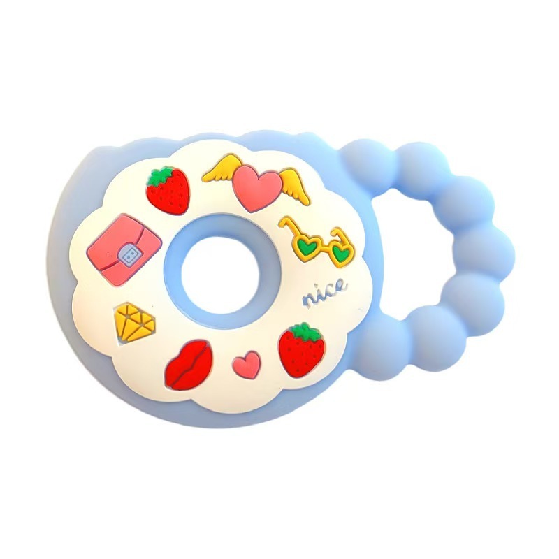 Newborns Silicone Teething Ring Donuts,Newborns Silicone Teething Ring Donuts, Baby Teether Cute Soothing Molar Chewing Gum Silly Chew Toy