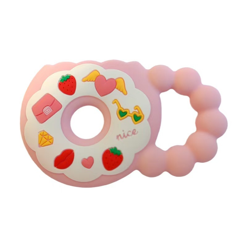 Newborns Silicone Teething Ring Donuts,Newborns Silicone Teething Ring Donuts, Baby Teether Cute Soothing Molar Chewing Gum Silly Chew Toy
