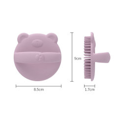 Dry Skin Baby Bath Brush,Baby Bear Shampoo Comb, Silicone Bristles, Newborn Dandruff Comb