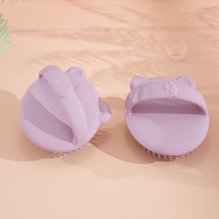 Dry Skin Baby Bath Brush,Baby Bear Shampoo Comb, Silicone Bristles, Newborn Dandruff Comb
