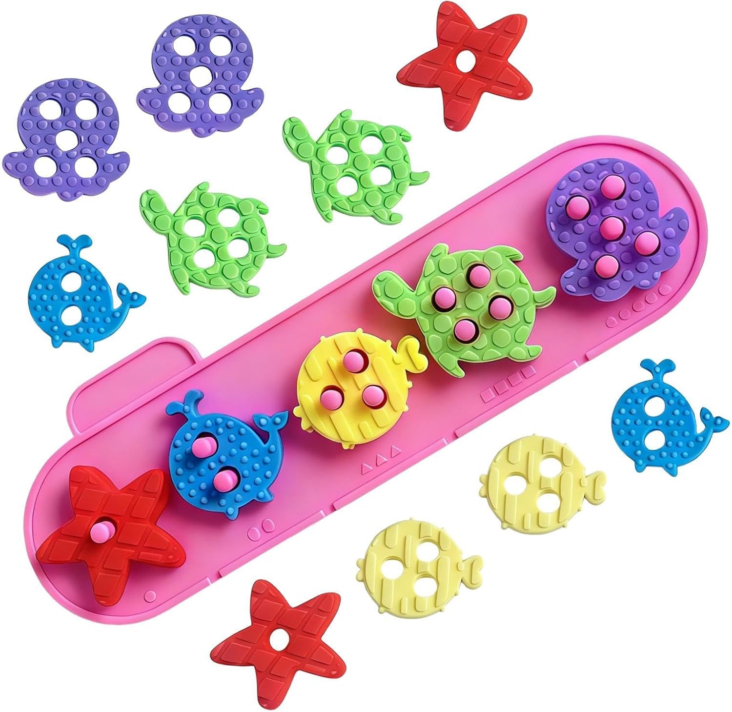 16Pcs Montessori Silicone Shape Sorter Stacking Toy,Soft Stacking Blocks for Baby - Sensory Montessori Toys Toddler Activities - Gifts for Boy Girl 6 9 12 18 Months 1 2 3 Year Old Birthday - Infant Bath Toys