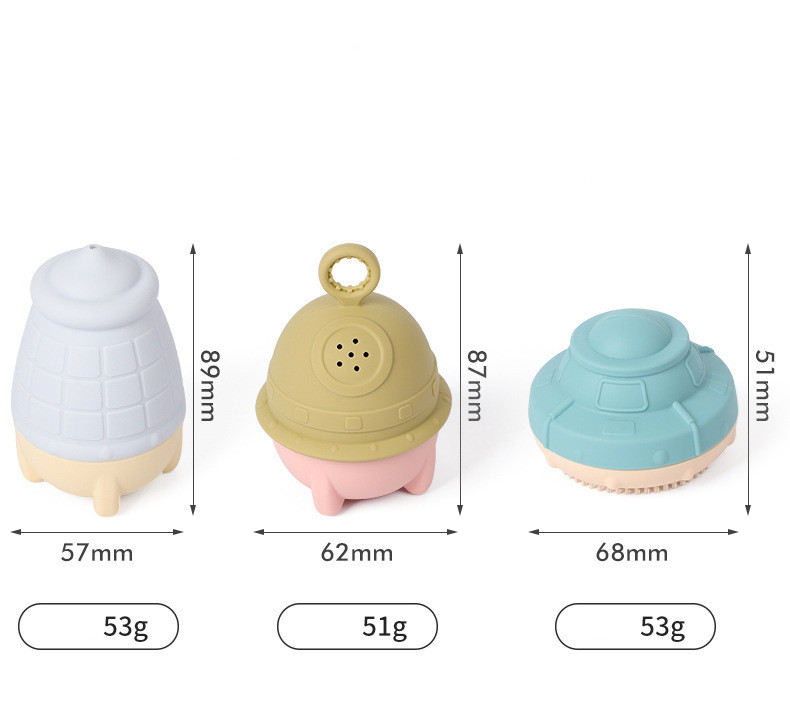 UFO Silicone Bath Playing Toy Water Squeezing Brush,UFO Silicone Bath Playing Toy Water Squeezing Brush, Bath Spraying Toy for Toddlers and Children Montessori Motor Skills
