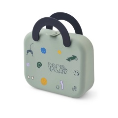 Silicone Food Storage Containers,Printing Design Oven & Dishwasher Safe BPA Free Silicone Bento Box for Kids Bento Lunch Box Foldable Lunch Box