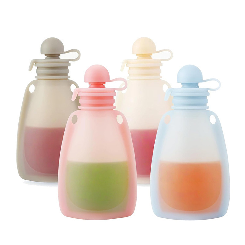 Refillable Silicone Squeezable Pouch for Kids Toddlers,Refillable Silicone Squeezable Pouch for Kids Toddlers, BPA Free Baby Food Storage Containers for Homemade