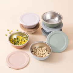 Stainless Steel & Silicone Toddler Suction Bowls with Lids,Stainless Steel & Silicone Toddler Suction Bowls with Lids,Dishwasher Safe Seamless One Piece Design for Toddler