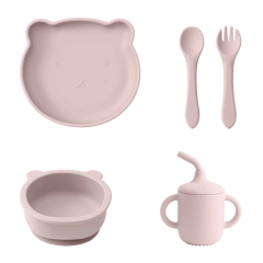 BPA Free Sustainable Baby Feeding Set Gift With Suction Plate,BPA Free Sustainable Baby Feeding Set Gift With Suction Plate, Bowl, Spoon, Fork, Straw Cup for Infants and Toddlers