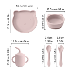 BPA Free Sustainable Baby Feeding Set Gift With Suction Plate,BPA Free Sustainable Baby Feeding Set Gift With Suction Plate, Bowl, Spoon, Fork, Straw Cup for Infants and Toddlers