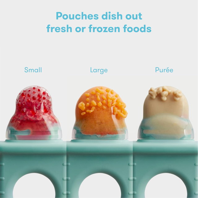 Push Pop Silicone Feeder,Push Pop Silicone Feeder, Baby Fruit Feeder, 3 Count, BPA Free | Safely Introduce New Foods, Fresh + Frozen, Breastmilk Popsicles, BPA Free, Dishwasher Safe