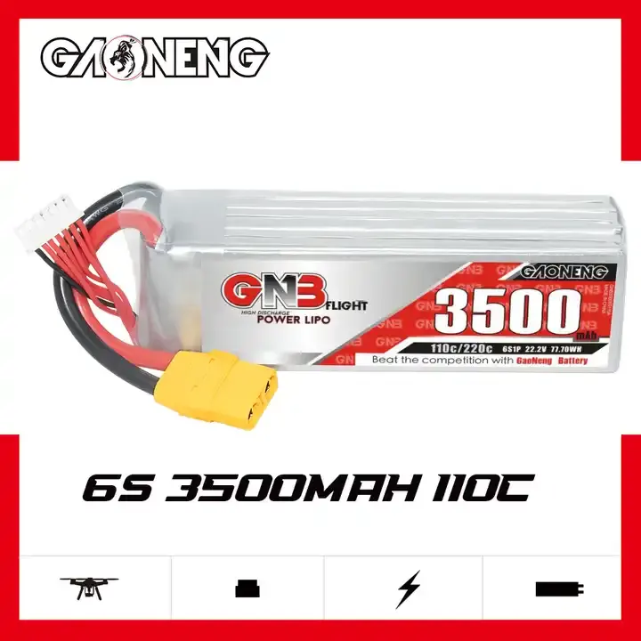 GAONENG GNB 3500mAh 6S 22.2V 110C XT90 RC LiPo Battery FPV Drone Large Scale Plane Helicopter