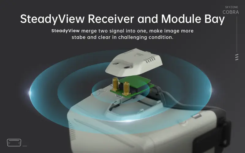 SKYZONE Cobra x V2 Diversity 5.8ghz 48ch Steadyview Receiver FPV Goggles with DVR