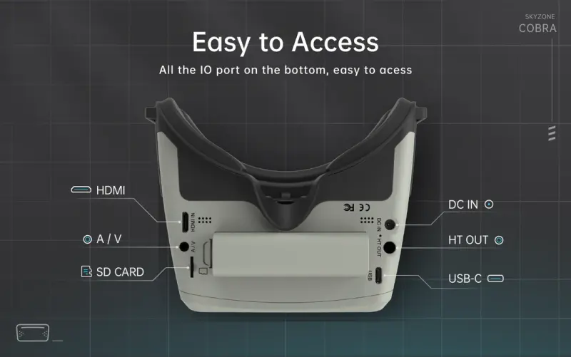 SKYZONE Cobra x V2 Diversity 5.8ghz 48ch Steadyview Receiver FPV Goggles with DVR
