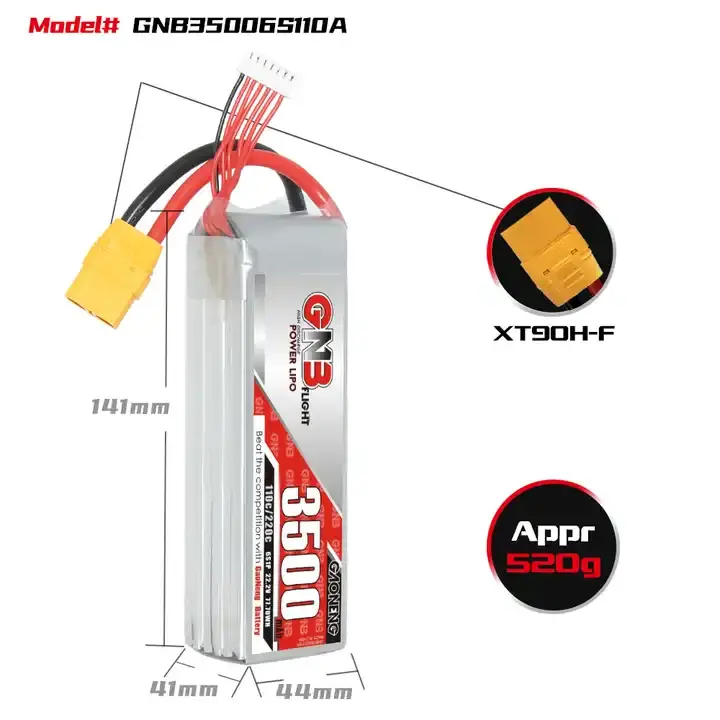 GAONENG GNB 3500mAh 6S 22.2V 110C XT90 RC LiPo Battery FPV Drone Large Scale Plane Helicopter