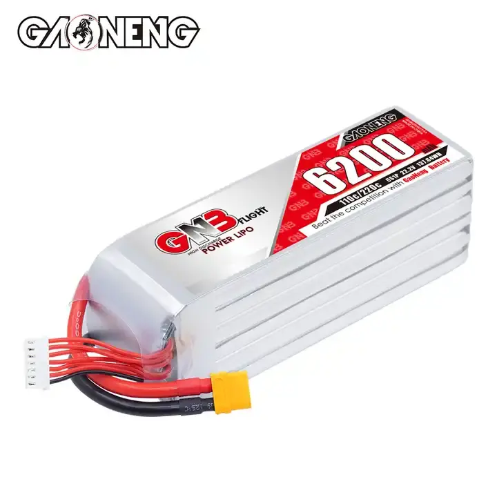 GAONENG GNB 6200mAh 6S 22.2V 110C XT60 RC LiPo Battery 600mm to 700mm Helicopters 800mm Warbirds Align 600 T-Rex 600 FPV Drone
