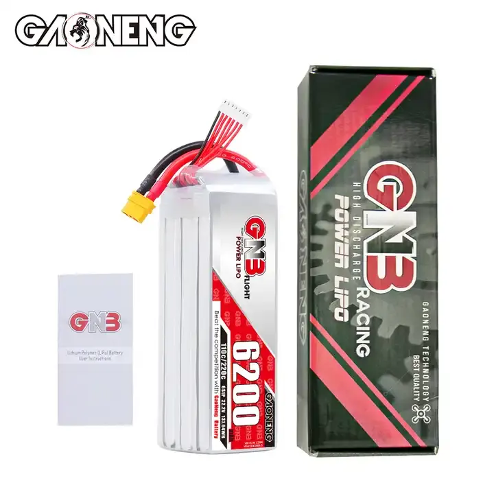 GAONENG GNB 6200mAh 6S 22.2V 110C XT60 RC LiPo Battery 600mm to 700mm Helicopters 800mm Warbirds Align 600 T-Rex 600 FPV Drone