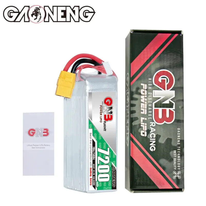 GNB GAONENG 6S 7200mah 22.2V 70C 140C XT90 RC LiPo battery for RC Boat Cars Drone Racing Truck Arrma RTR Redcat Racing Monster