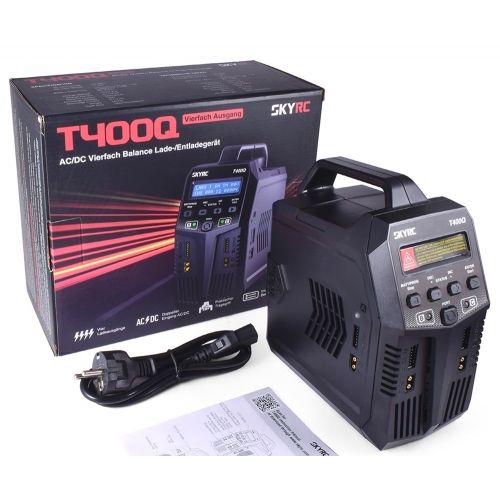 SkyRC T400Q Quattro Balance Charger 1-6S LiPo/LiFe/Lilon/LiHV DC/AC 4x100W 12A