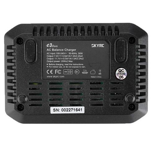 SkyRC E3 Duo AC Charger Dual-Channel 2x20W / 2,2A 2-3S LiPo LiFe LiHv
