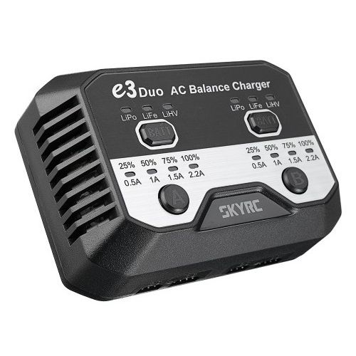 SkyRC E3 Duo AC Charger Dual-Channel 2x20W / 2,2A 2-3S LiPo LiFe LiHv