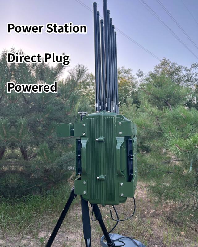 AvengeAngel TREE,High Power Omni-directional 10-band FPV drone jammer,100MHz -1100MHz Full protection Professional Anti-FPV.100,200,350,433,500,600,700,800,900,1000,1100,5.8G,Remote control switch ,FPV drone full frequency band jammed