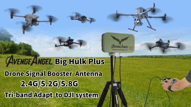 AvengeAngel Big Hulk plus 2.4G,5.2G,5.8G Triple-band Signal Booster Antenna Range Extender for DJI Drones,powerful double Amplifier.IPX68 waterproof,Built-in lithium battery, continuous work for 8 hours