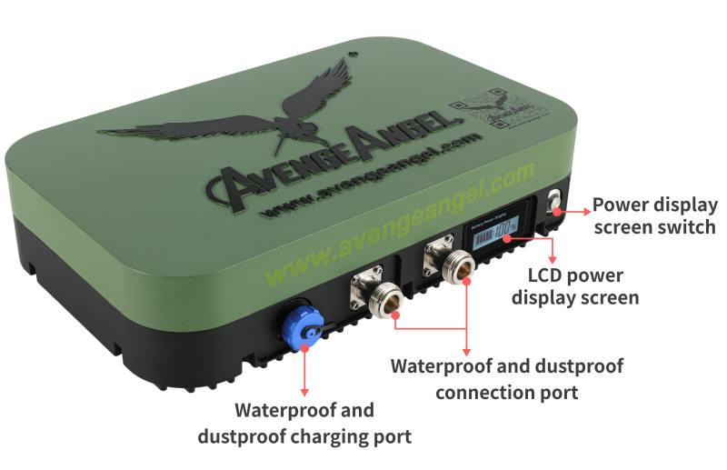 AvengeAngel Big Hulk Repeater compatible with the AvengeAngel Big Hulk plus Antenna,users can use longer cables to remotely control drones through the antenna.3 frequency bands 2.4~2.5GHz, 5.0-5.2GHz and 5.8GHz,up to 40+40m longer cable