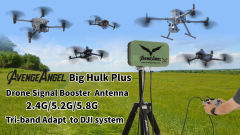 AvengeAngel Big Hulk plus 2.4G,5.2G,5.8G Triple-band Signal Booster Antenna Range Extender for DJI Drones,powerful double Amplifier.IPX68 waterproof,Built-in lithium battery, continuous work for 8 hours