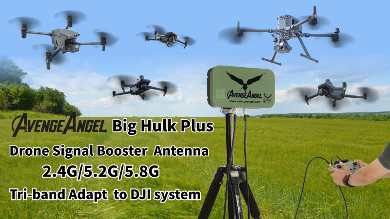 AvengeAngel Big Hulk plus 2.4G,5.2G,5.8G Triple-band Signal Booster Antenna Range Extender for DJI Drones,powerful double Amplifier.IPX68 waterproof,Built-in lithium battery, continuous work for 8 hours