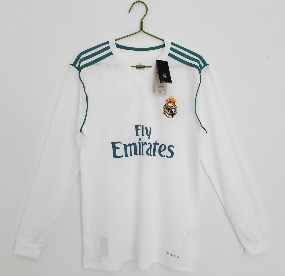 Long sleeved: 201718 Real Madrid Home Top retro