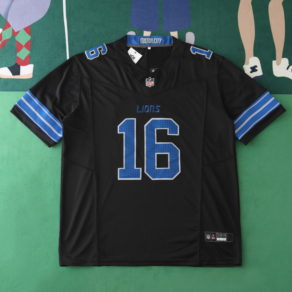 2425 Detroit Lions black 3th generation 16#GOFF
