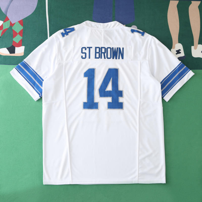 2425 Detroit Lions white  3th generation 14#ST BROWN
