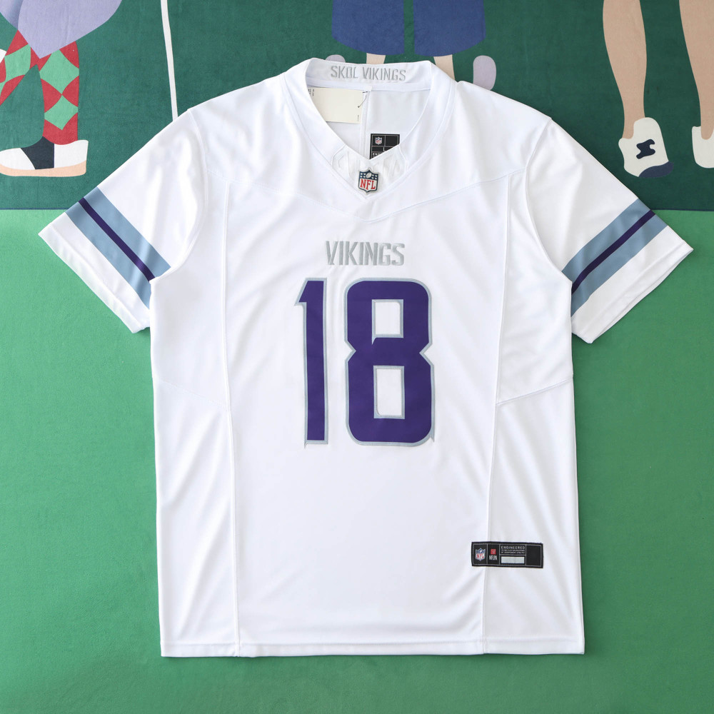 2425 Minnesota Vikings white 3th generation 18#JEFFERSON