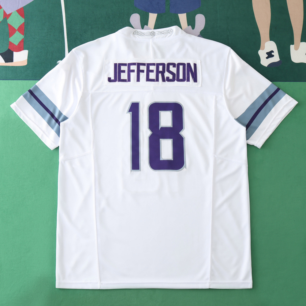 2425 Minnesota Vikings white 3th generation 18#JEFFERSON