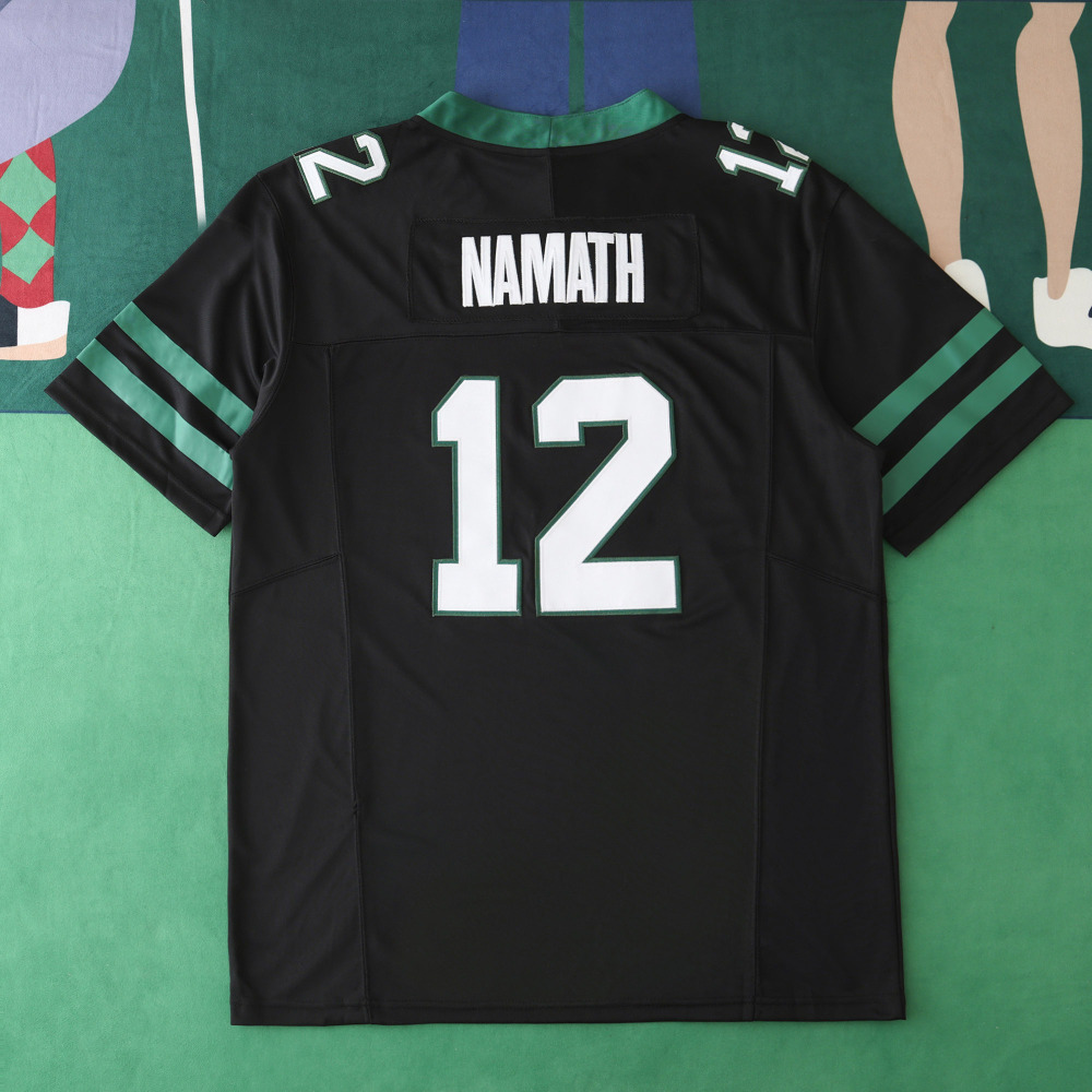 2425 New York Jets black 3th generation 12#NAMATH
