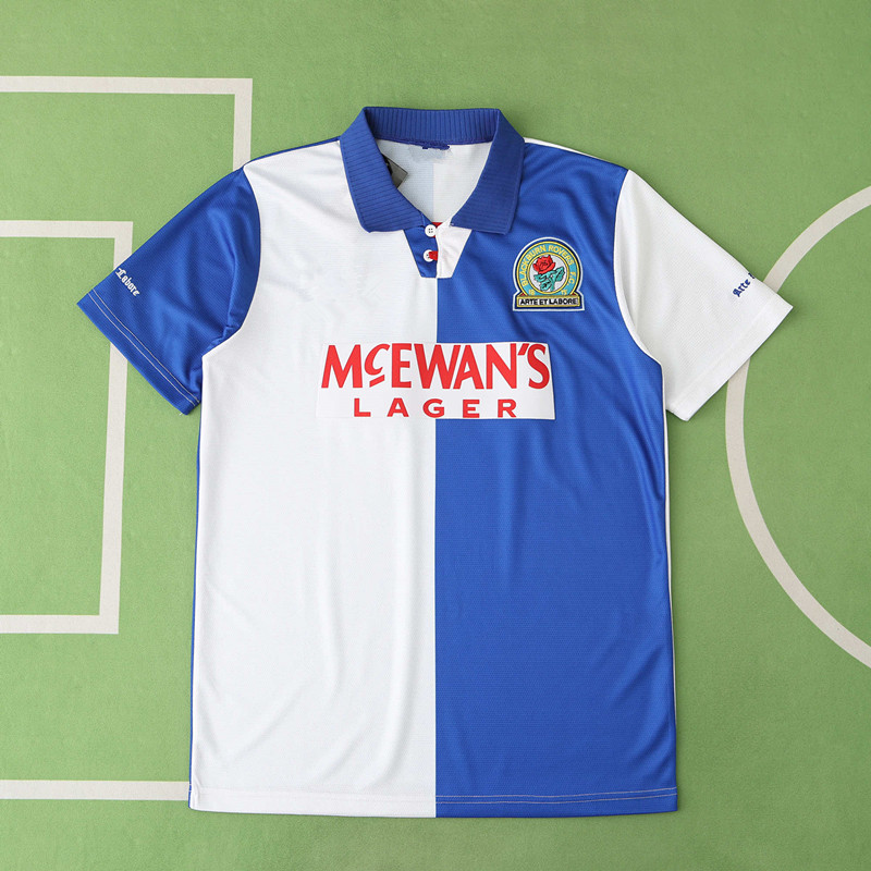9495 season Blackburn Rovers Football Club home retro Fan version