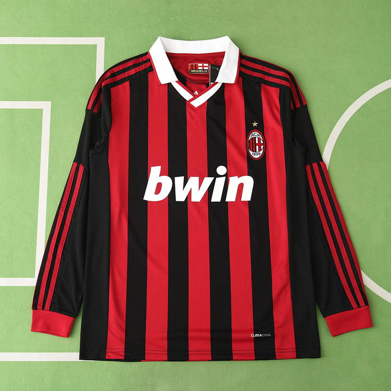 0910 season A.C. Milan home Long sleeve retro Fan version