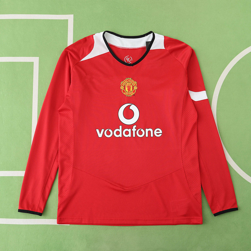 0405 season Manchester United F.C. home Long sleeved retro Fan version