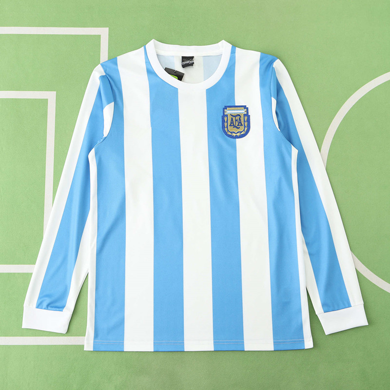 86 season Argentina home Long sleeved Fan version