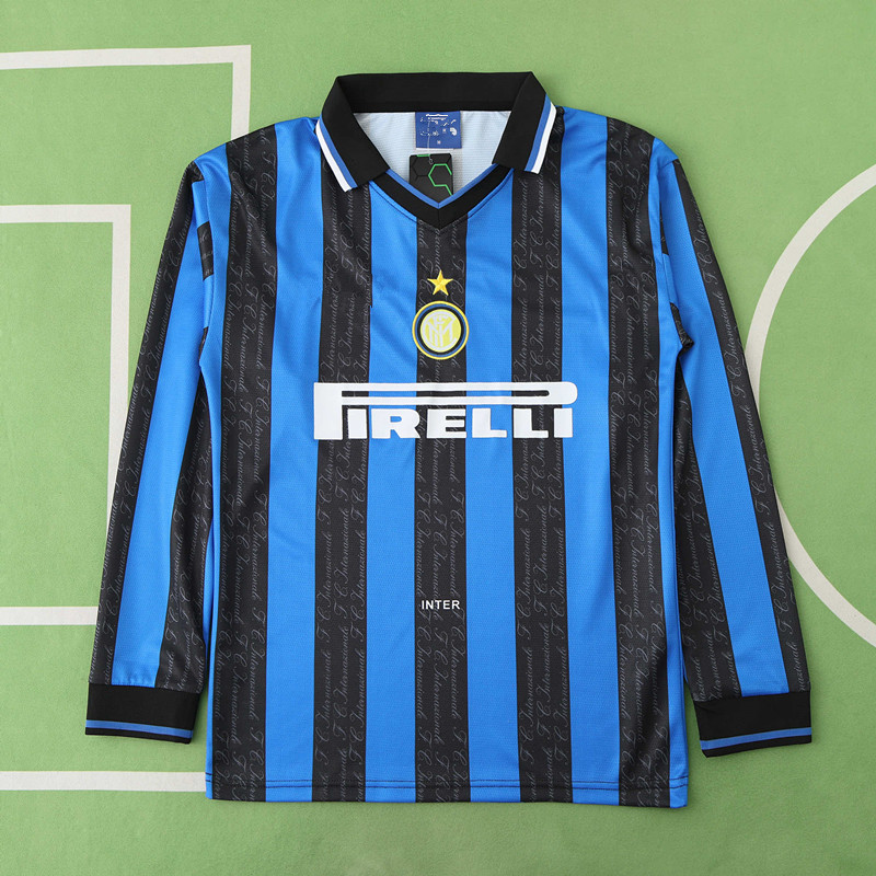 9798 season F.C. Internazionale Milano home Long sleeved retro Fan version
