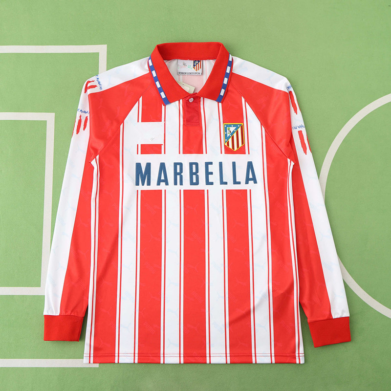 9495 season Club Atlético de Madrid home Long sleeved retro Fan version