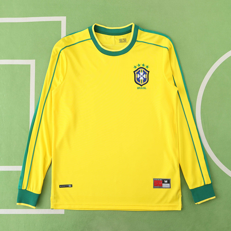 1998 season Brazil home Long sleeved retro Fan version