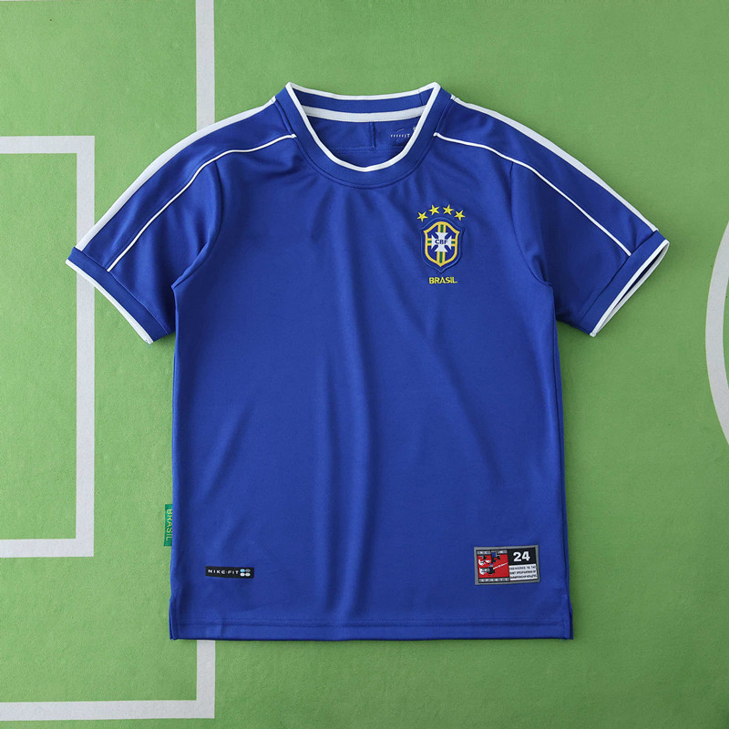 1998 Brazil away retro Kids kit