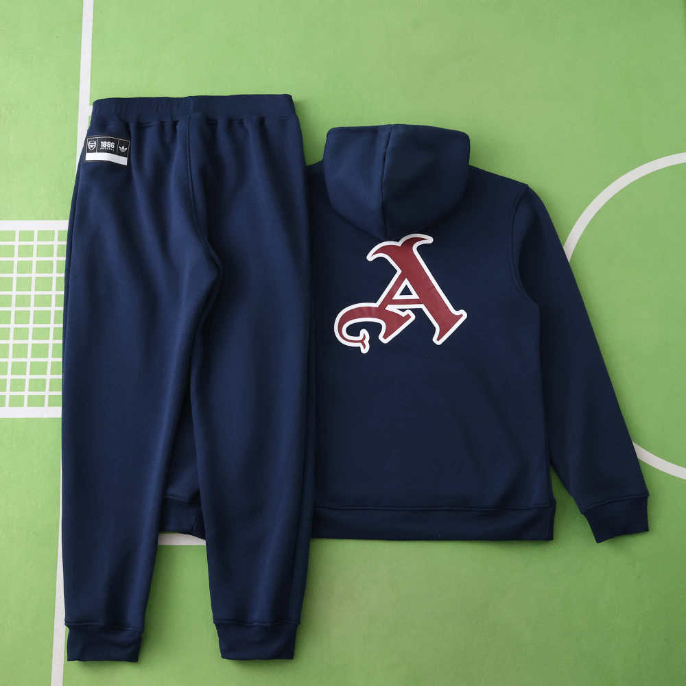 2025 Arsenal black Hooded Hoodie set