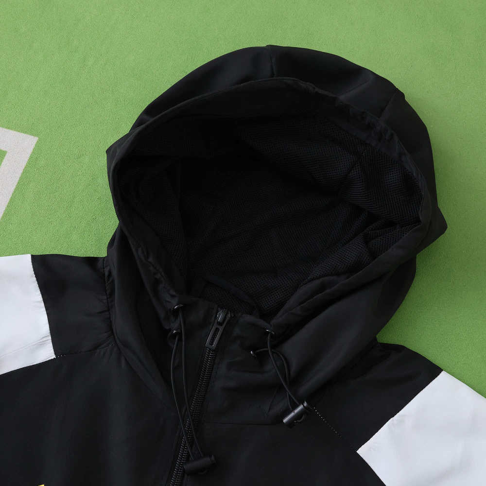 2526 Real Madrid CF black Hooded windbreak