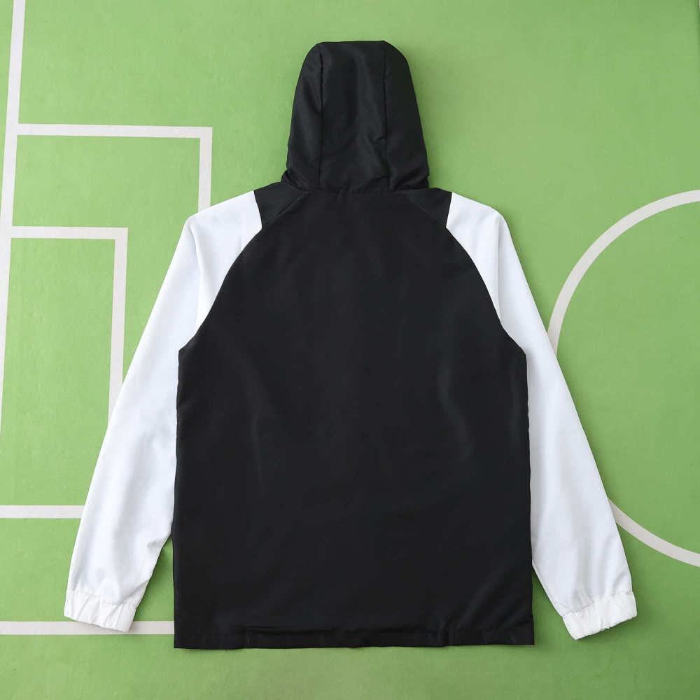 2526 Real Madrid CF black Hooded windbreak