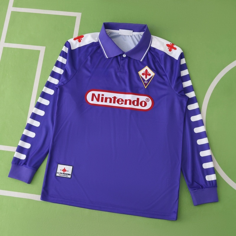 98 season ACF Fiorentina home Long sleeve  retro Fan version