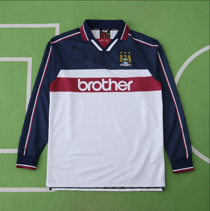 9798 season Manchester City F.C. away Long sleeved retro Fan version